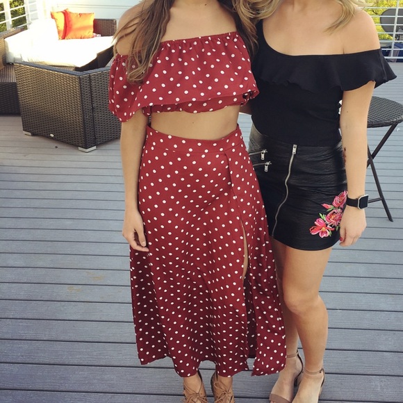 Dresses & Skirts - Red polka dot set